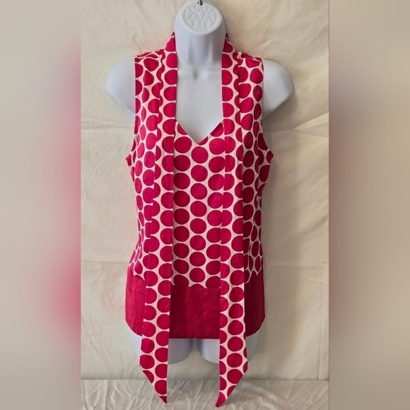 Worthington Pink Polka Dot Sleeveless Top / Petite Medium - Picture 5 of 8